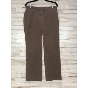 Ann Taylor LOFT Brown Stretch Straight Corduroy Trouser Dress Pants 8P Petite